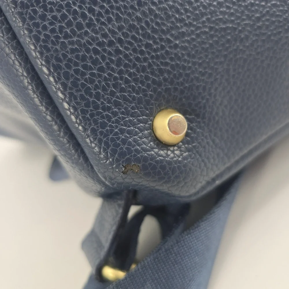 Freshly Picked Classic II Navy Blue Diaper Bag Backpack Gold Hardware Changing